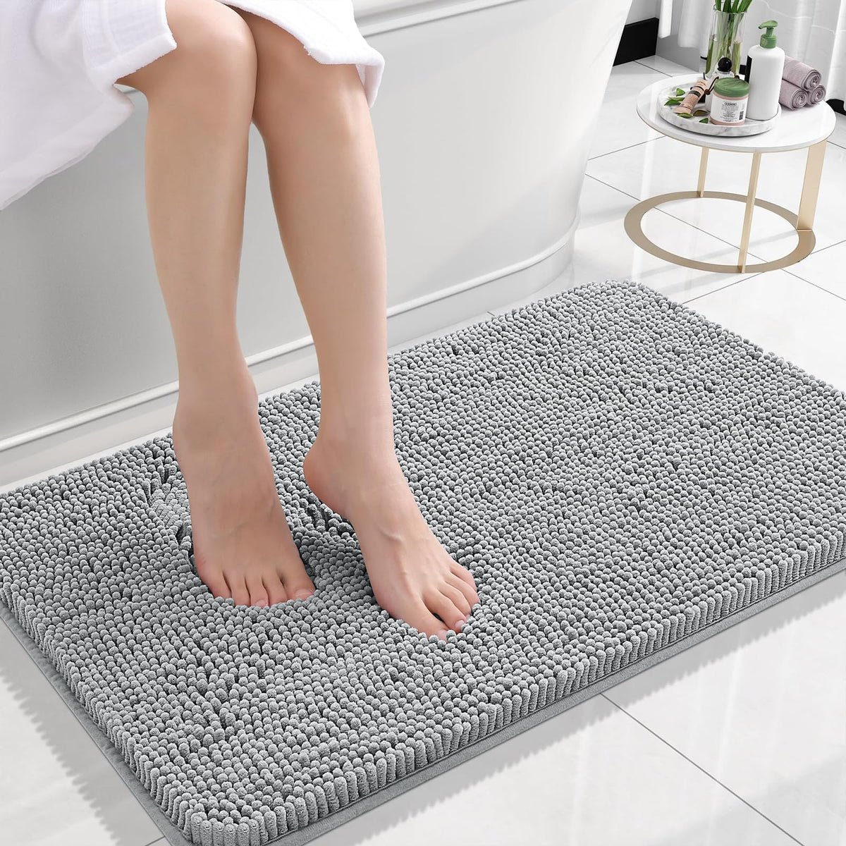 OLANLY Extra-Soft Absorbent Chenille Bathroom Rug Mat