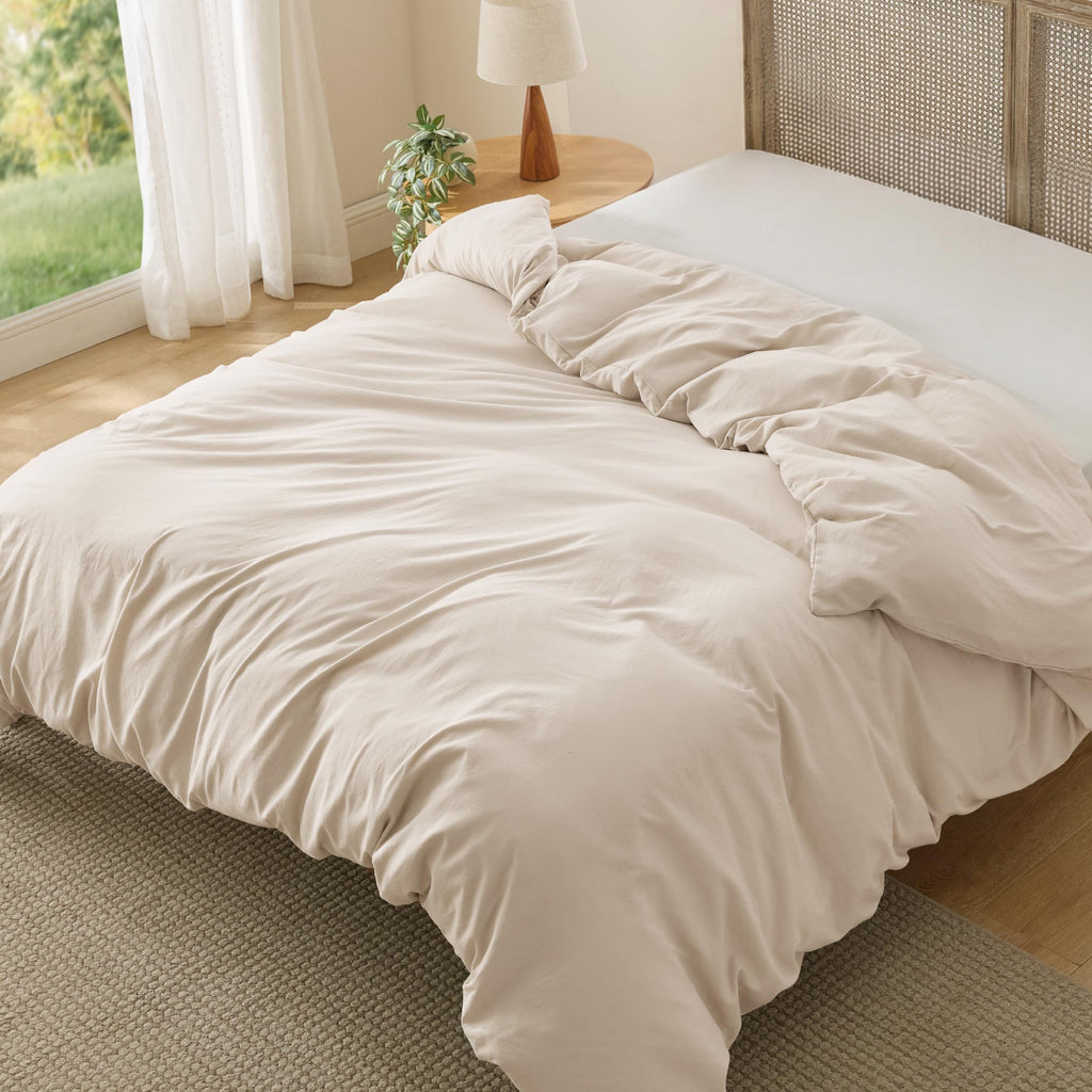 Bedsure Soft Prewashed Duvet Cover Set with Zipper Closure and Pillow Covers, Comforter Not Included