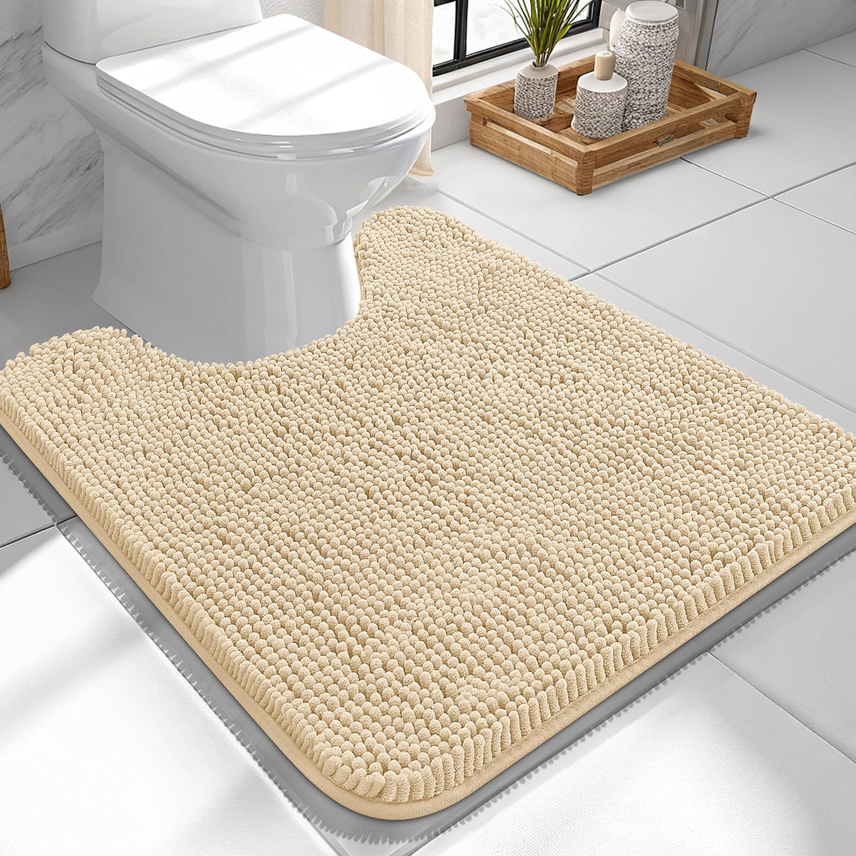 OLANLY Extra-Soft Absorbent Chenille Bathroom Rug Mat
