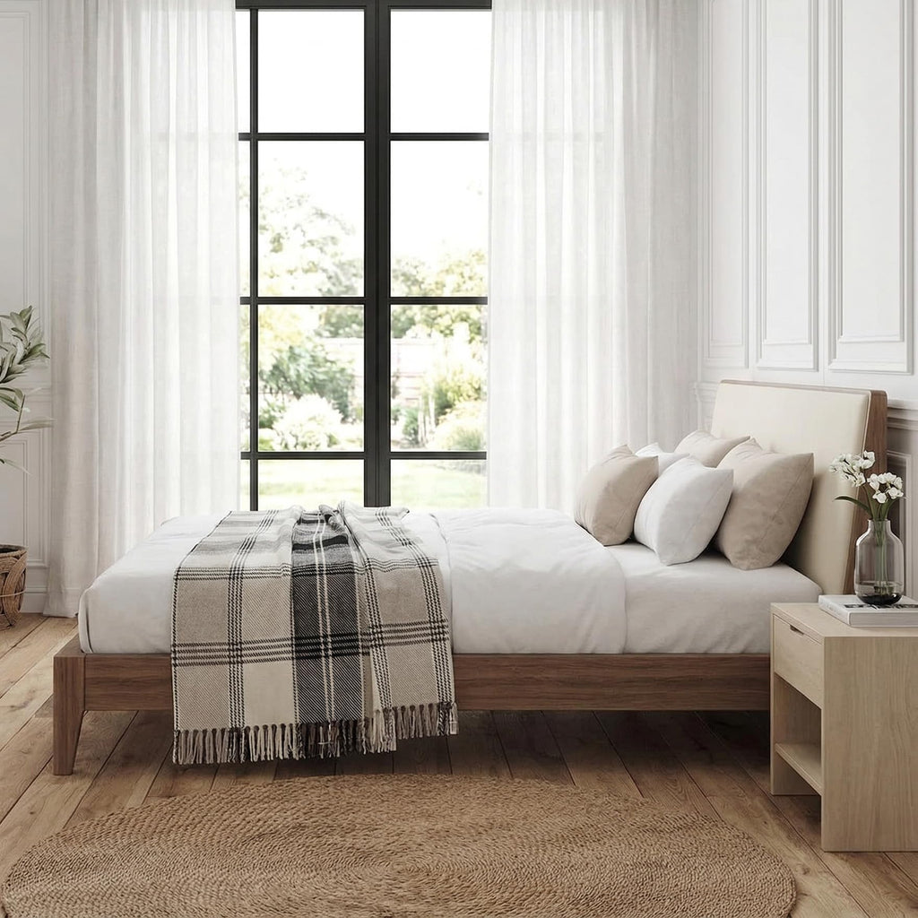 Americanflat 50x60 Throw Blanket - Soft and Breathable Cotton Throw Blanket for Couch, Bed, Chair - Decorative Blankets Perfect for Home, Office, or Outdoor Use - Cream Herringbone Design