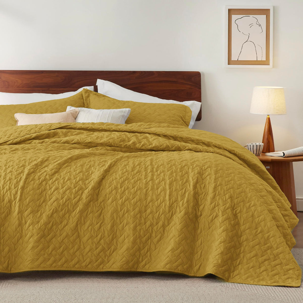 Bedsure Lightweight Basket-Weave Quilt Bedspread Set