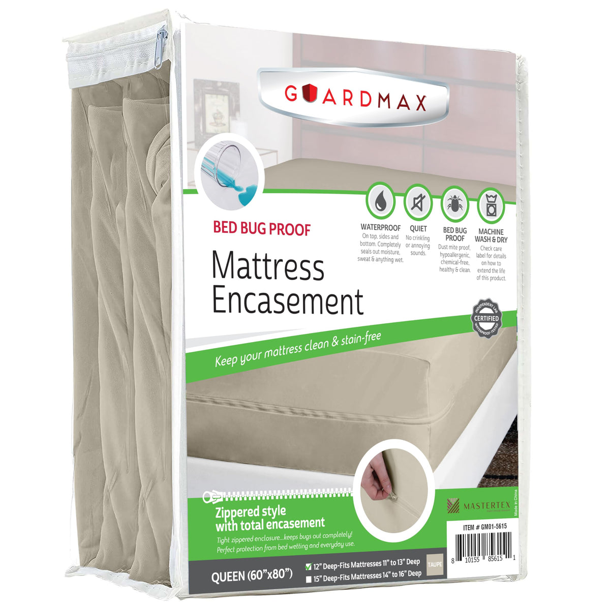 Guardmax Waterproof Jersey-Knit Zippered Mattress Encasement