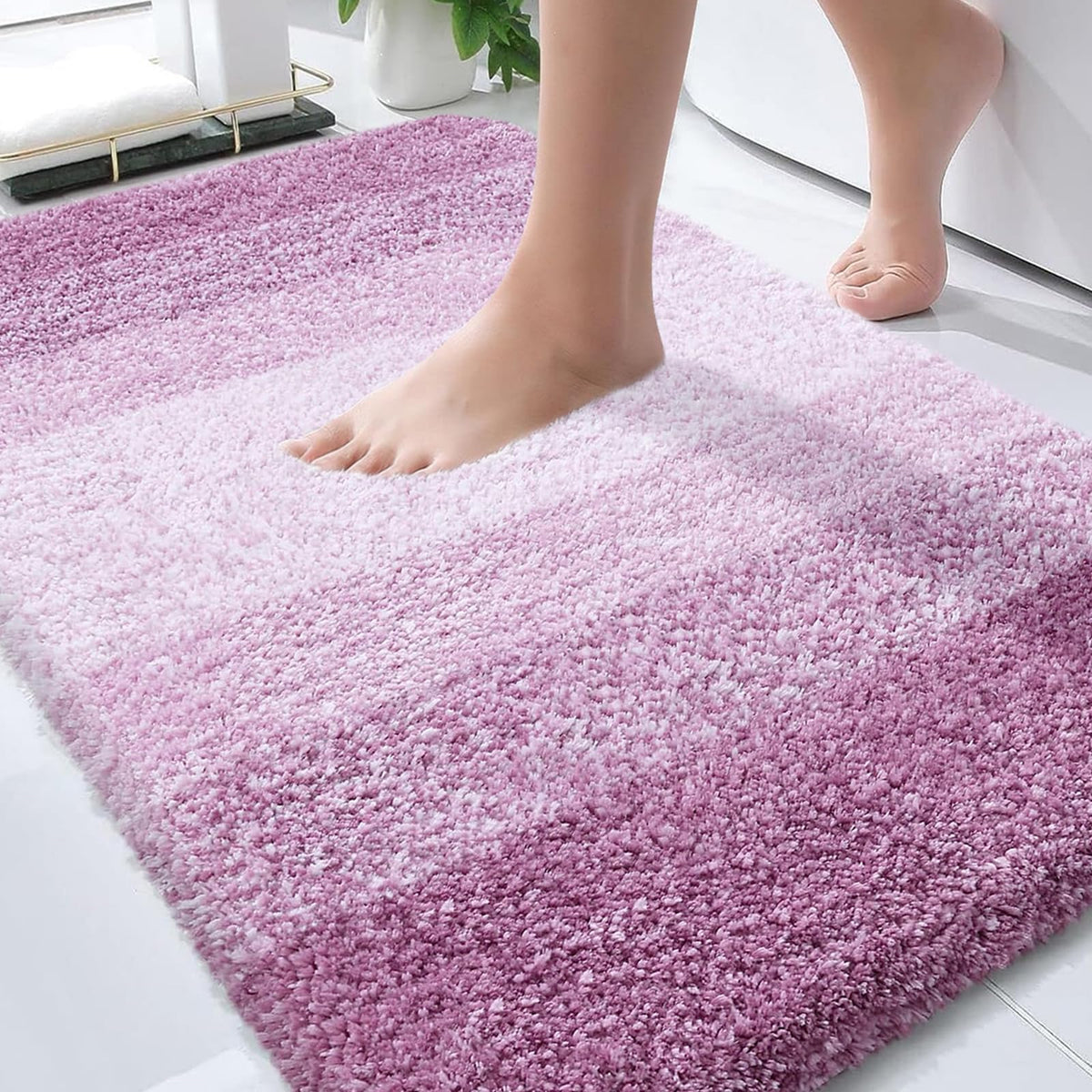OLANLY Extra-Soft Absorbent Microfiber Bathroom Rug Mat