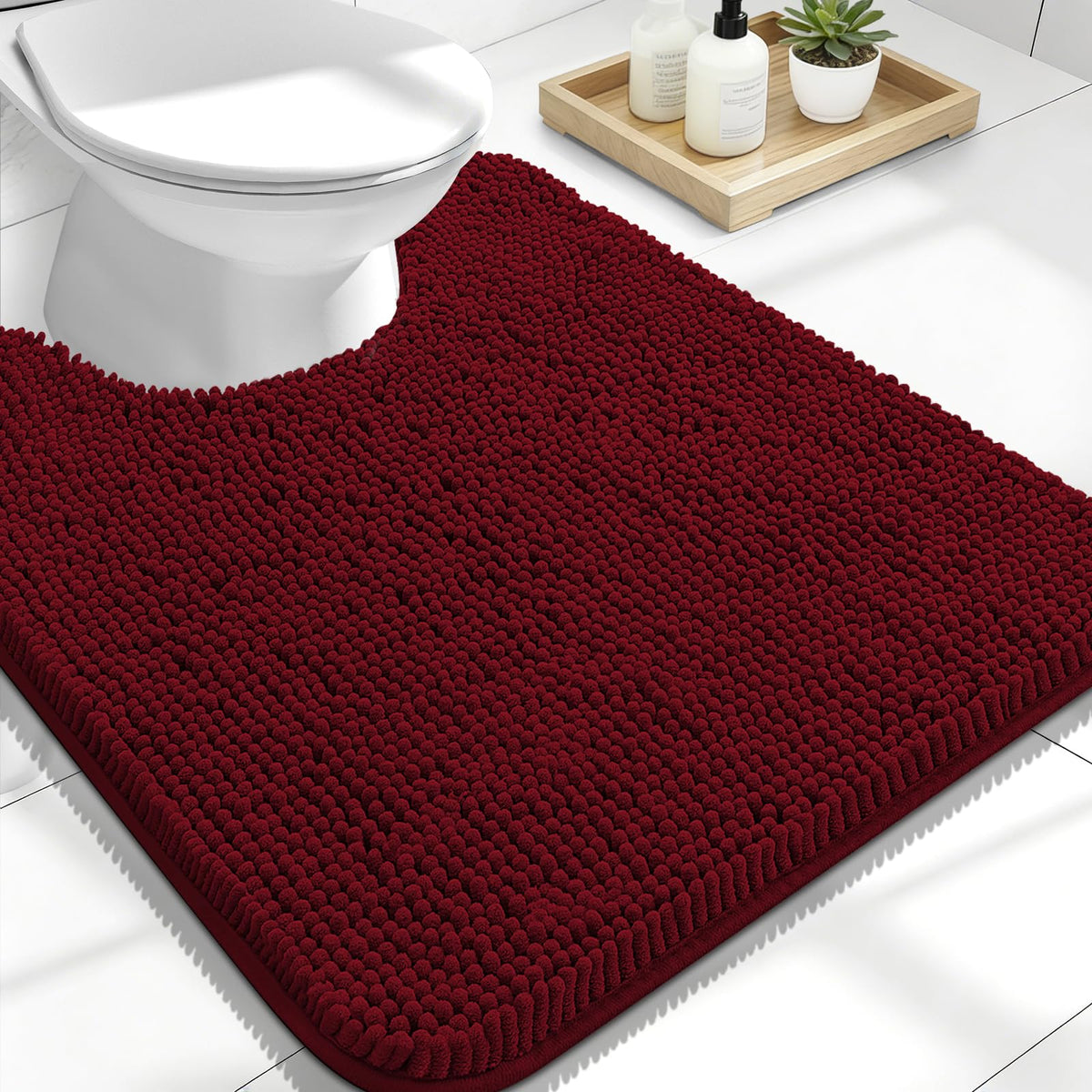 OLANLY Extra-Soft Absorbent Chenille Bathroom Rug Mat
