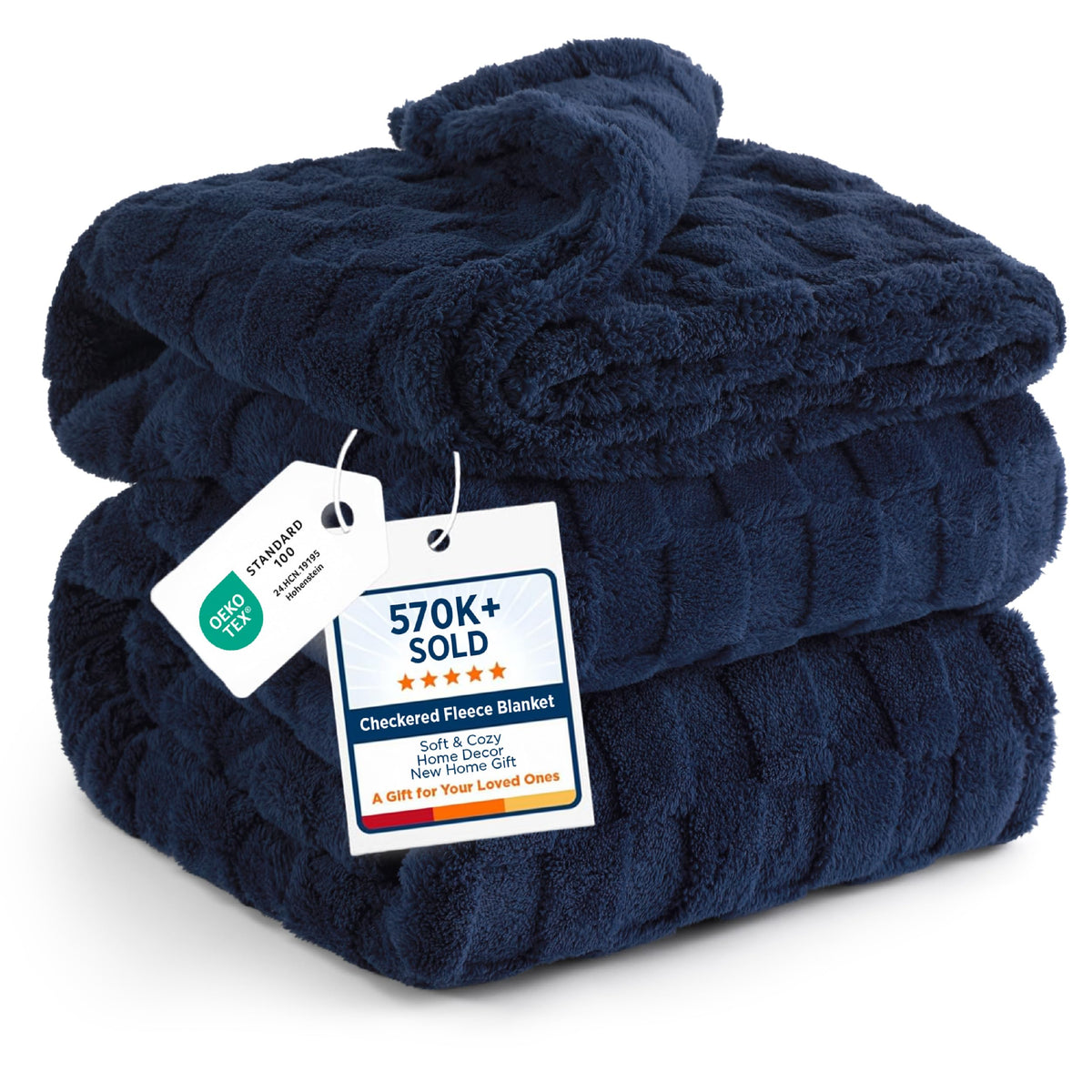 Bedsure GentleSoft Throw Blanket Checkered Fleece Blankets