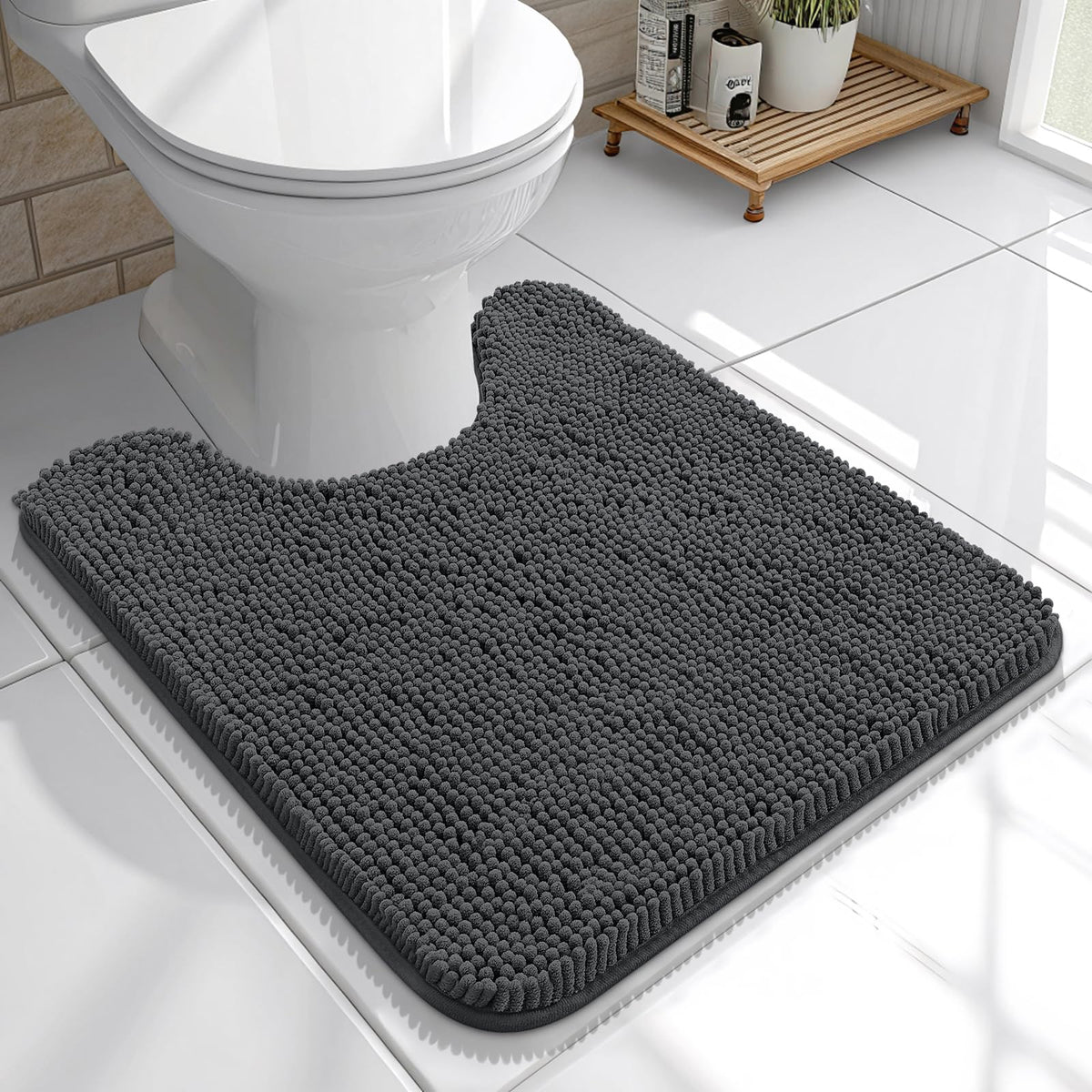 OLANLY Extra-Soft Absorbent Chenille Bathroom Rug Mat