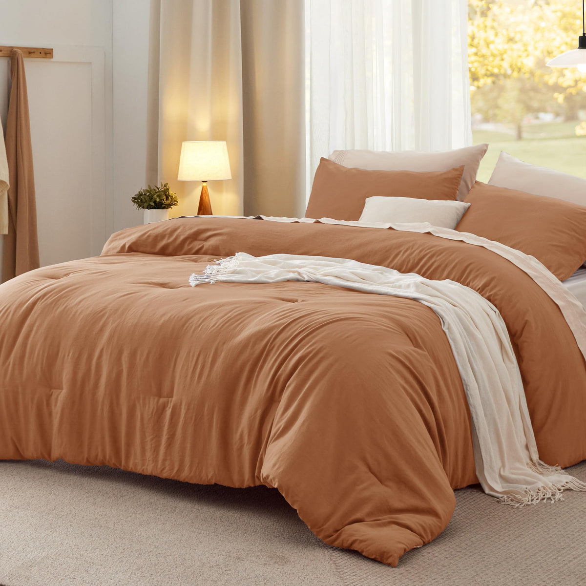 Bedsure Comforter Set Prewashed Soft Bedding Set 3Pcs