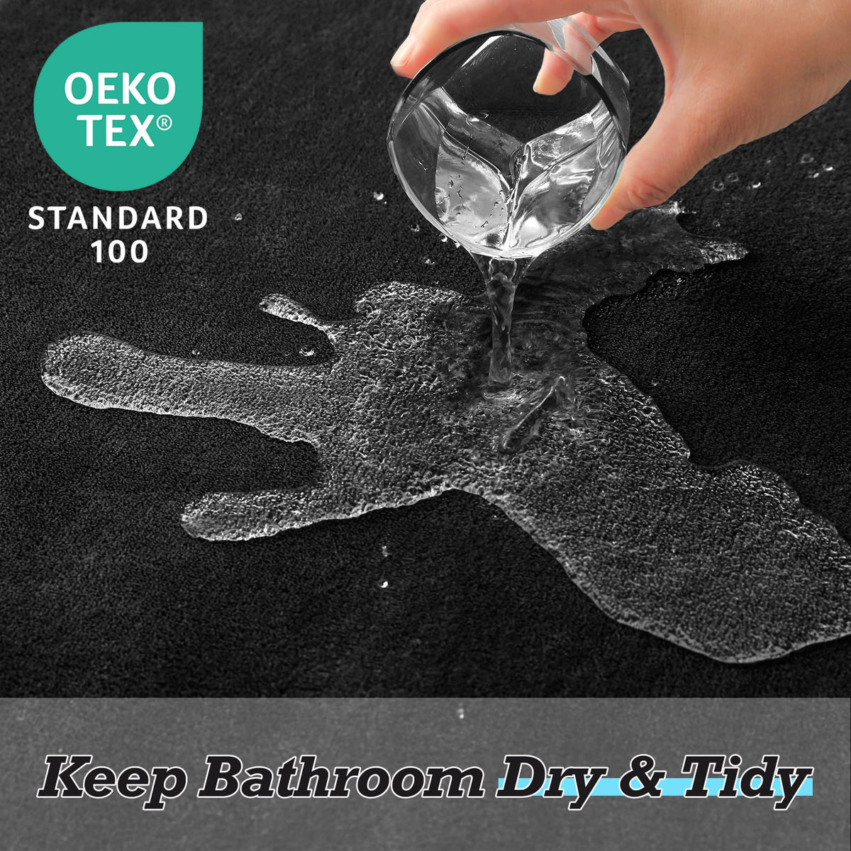 HUXMEYSON 3-Piece Bathroom Rug Set, Soft Absorbent Bath Mats with Non-Slip Backing for Shower, Tub, and Toilet