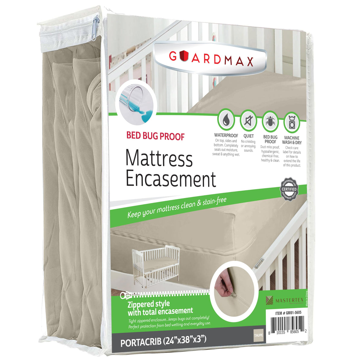 Guardmax Waterproof Jersey-Knit Zippered Mattress Encasement