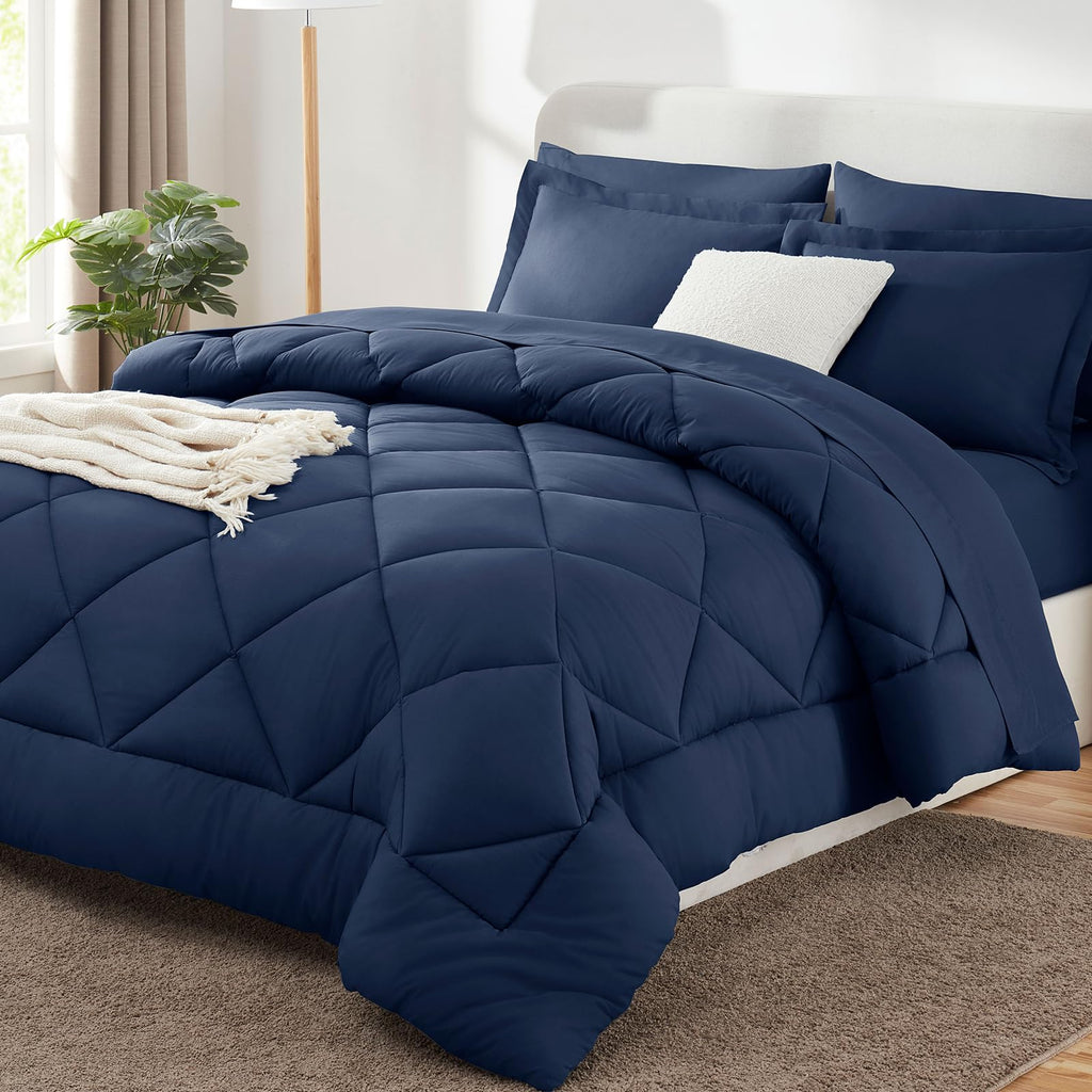 CozyLux Comforter Set, Down Alternative Bedding Set with Sheets, 5/7 Pieces