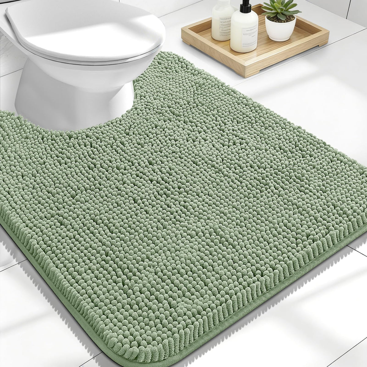 OLANLY Extra-Soft Absorbent Chenille Bathroom Rug Mat