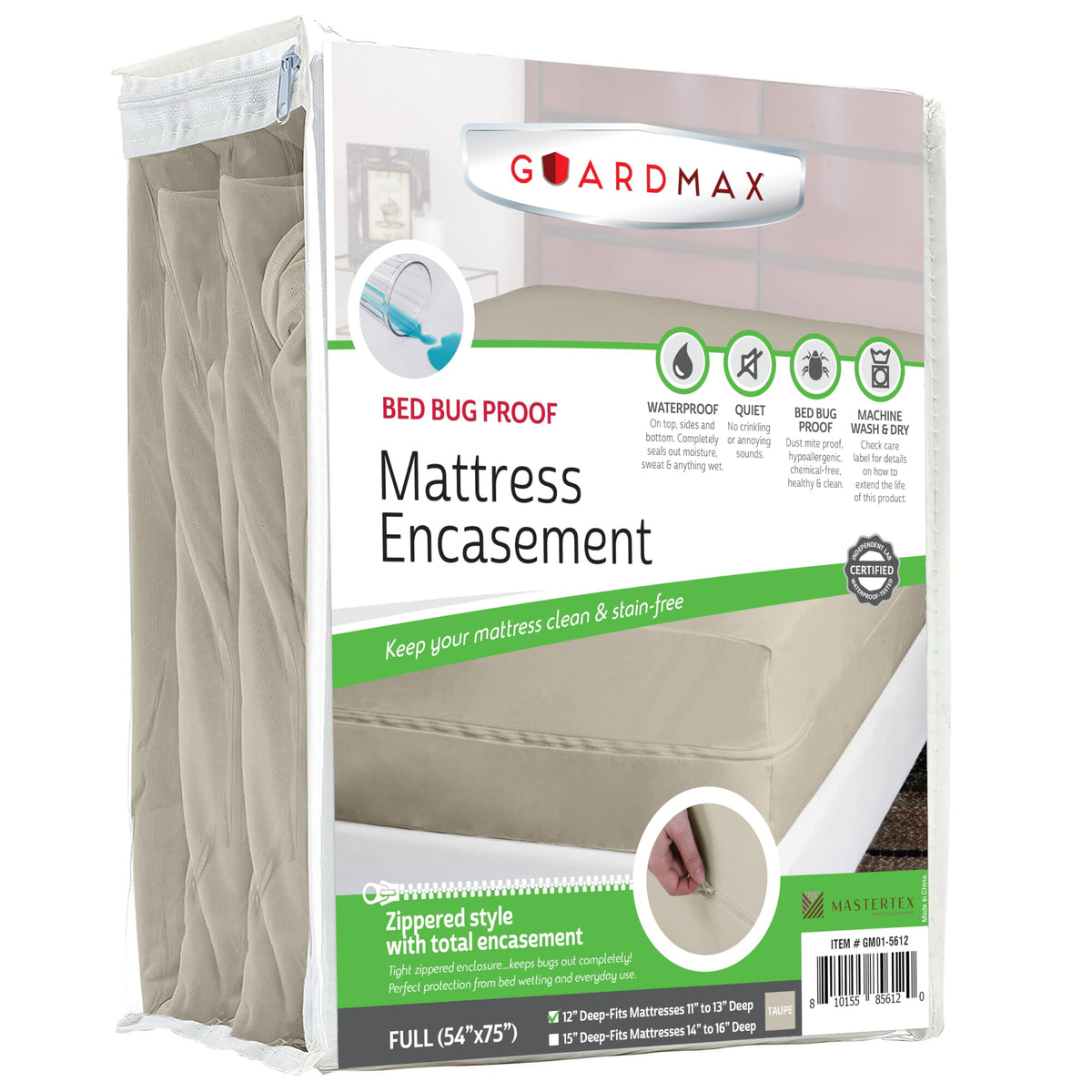 Guardmax Waterproof Jersey-Knit Zippered Mattress Encasement