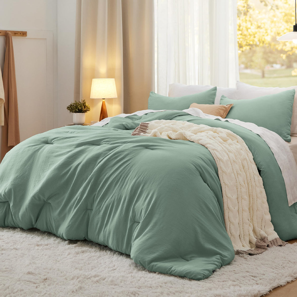 Bedsure Comforter Set Prewashed Soft Bedding Set 3Pcs