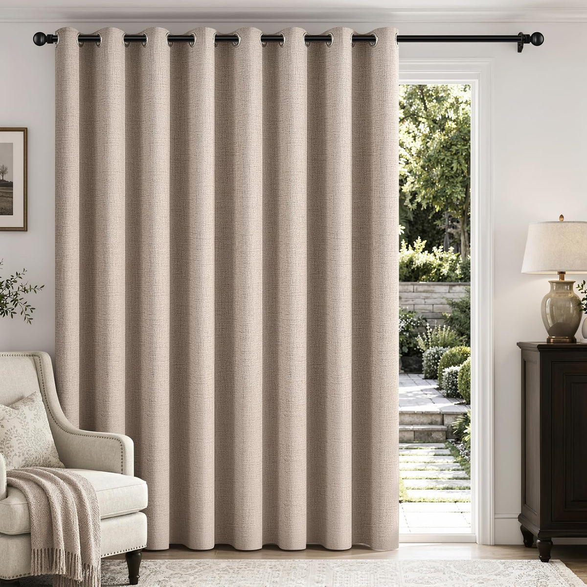 MIULEE Linen-Textured Thermal Insulated Blackout Curtains