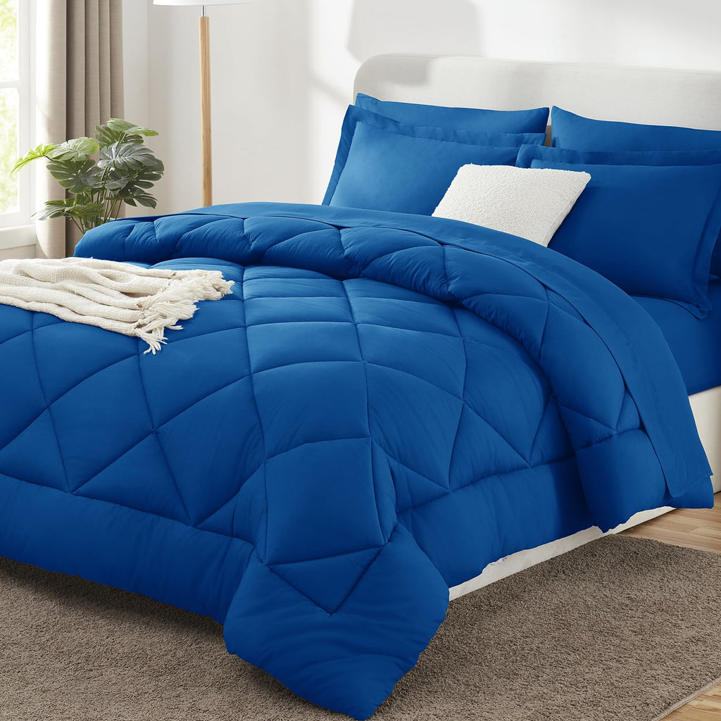 CozyLux Comforter Set, Down Alternative Bedding Set with Sheets, 5/7 Pieces