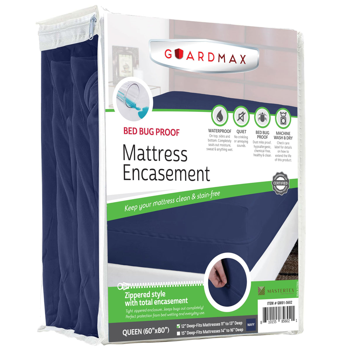 Guardmax Waterproof Jersey-Knit Zippered Mattress Encasement