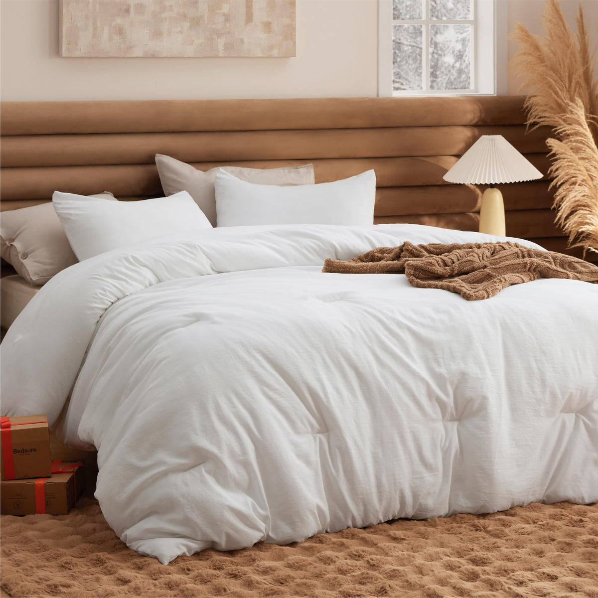 Bedsure Comforter Set Prewashed Soft Bedding Set 3Pcs