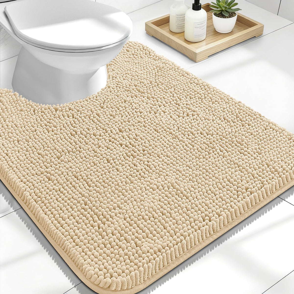 OLANLY Extra-Soft Absorbent Chenille Bathroom Rug Mat