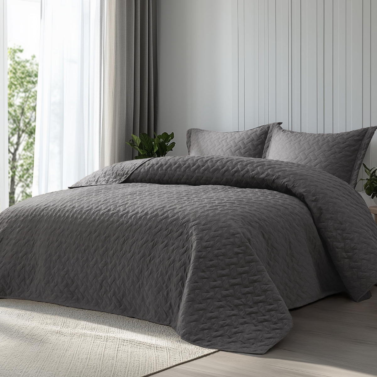 Bedsure Lightweight Basket-Weave Quilt Bedspread Set