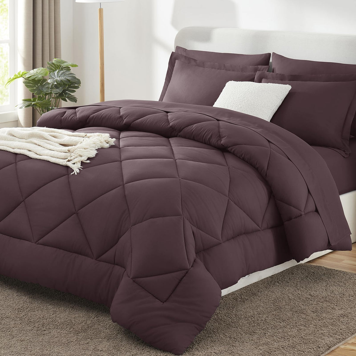 CozyLux Comforter Set, Down Alternative Bedding Set with Sheets, 5/7 Pieces