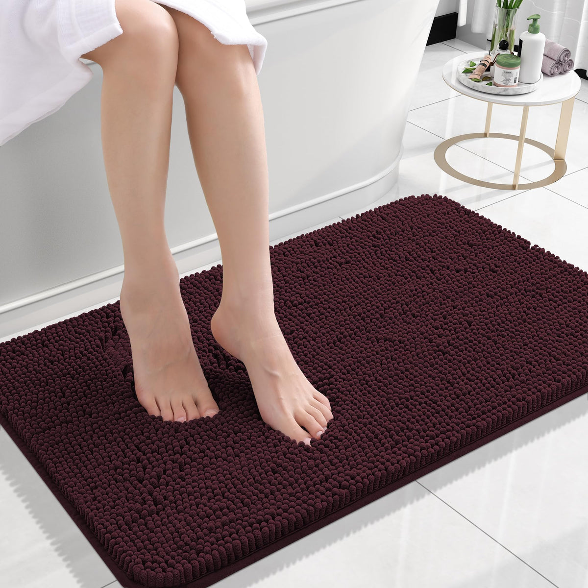 OLANLY Extra-Soft Absorbent Chenille Bathroom Rug Mat