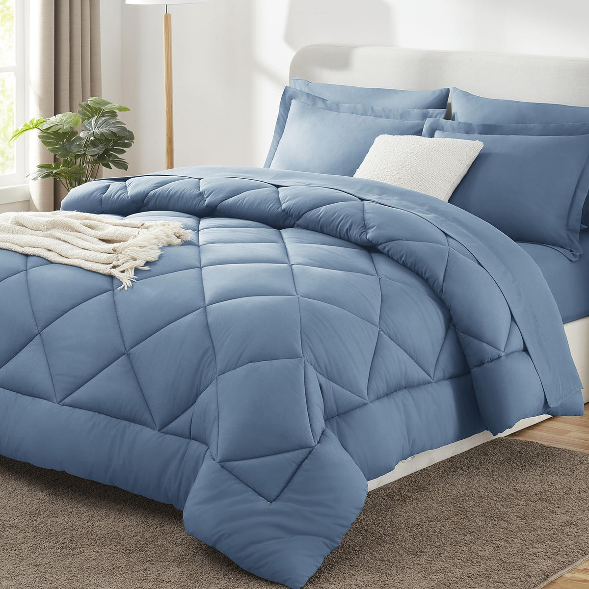 CozyLux Comforter Set, Down Alternative Bedding Set with Sheets, 5/7 Pieces