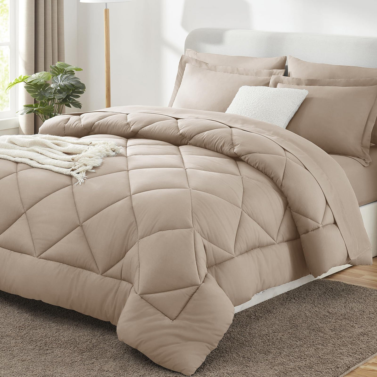 CozyLux Comforter Set, Down Alternative Bedding Set with Sheets, 5/7 Pieces