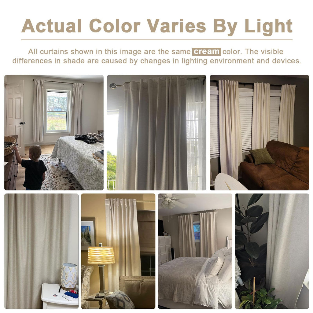 Linen Total Blackout Curtains for Bedroom Living Room