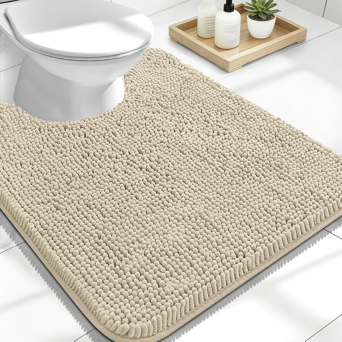 OLANLY Extra-Soft Absorbent Chenille Bathroom Rug Mat