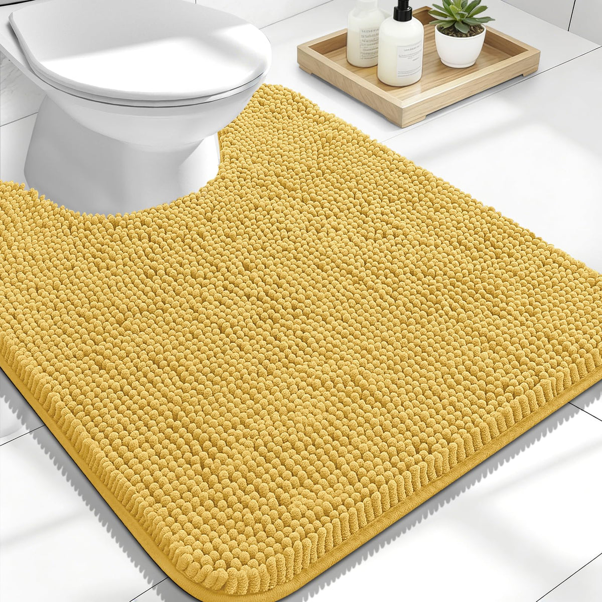OLANLY Extra-Soft Absorbent Chenille Bathroom Rug Mat