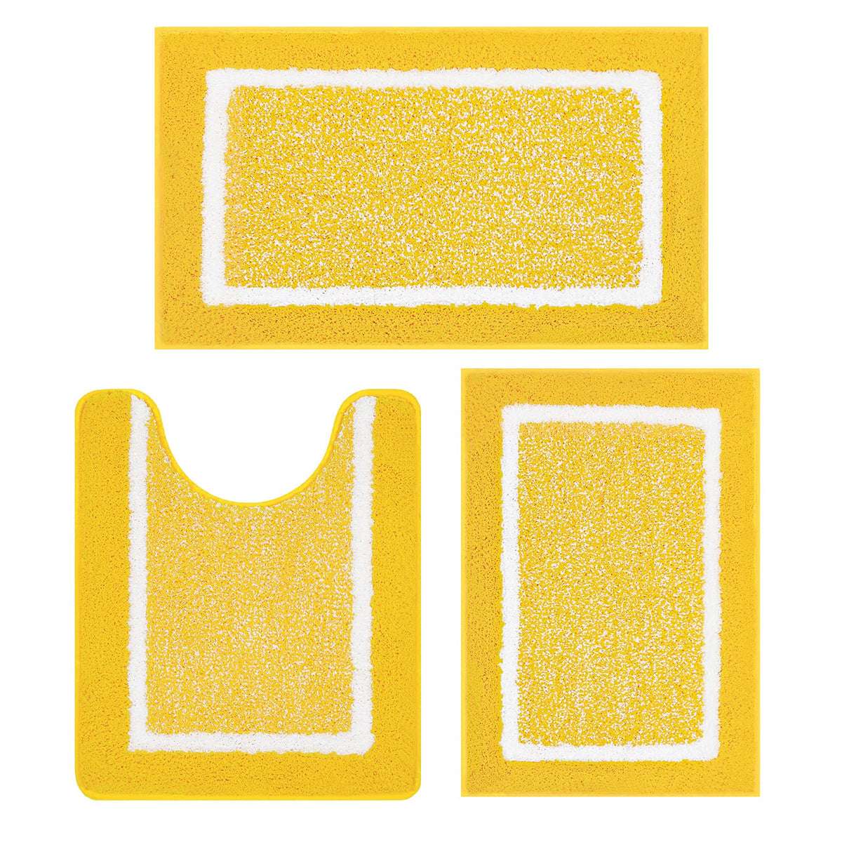 Pauwer Non-Slip Washable Bathroom Rug and Bath Mat Set