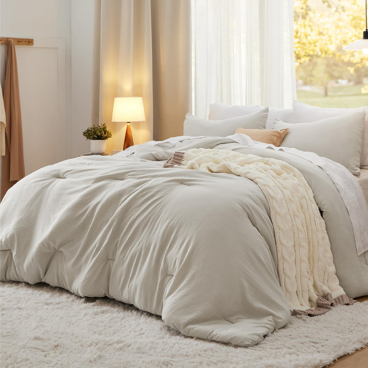 Bedsure Comforter Set Prewashed Soft Bedding Set 3Pcs