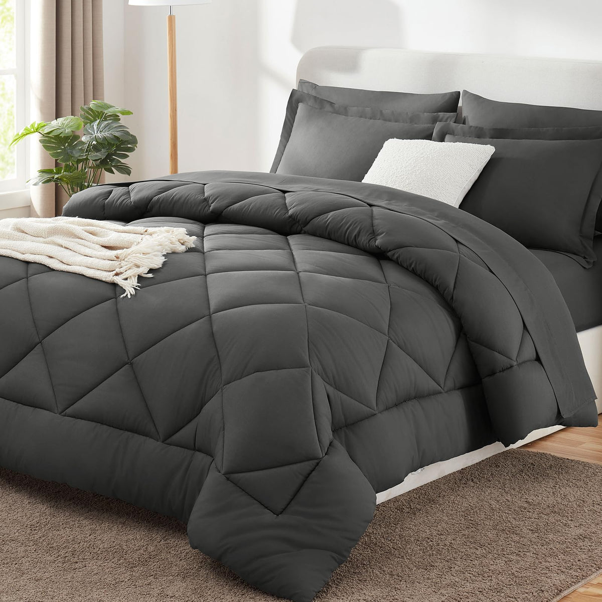 CozyLux Comforter Set, Down Alternative Bedding Set with Sheets, 5/7 Pieces