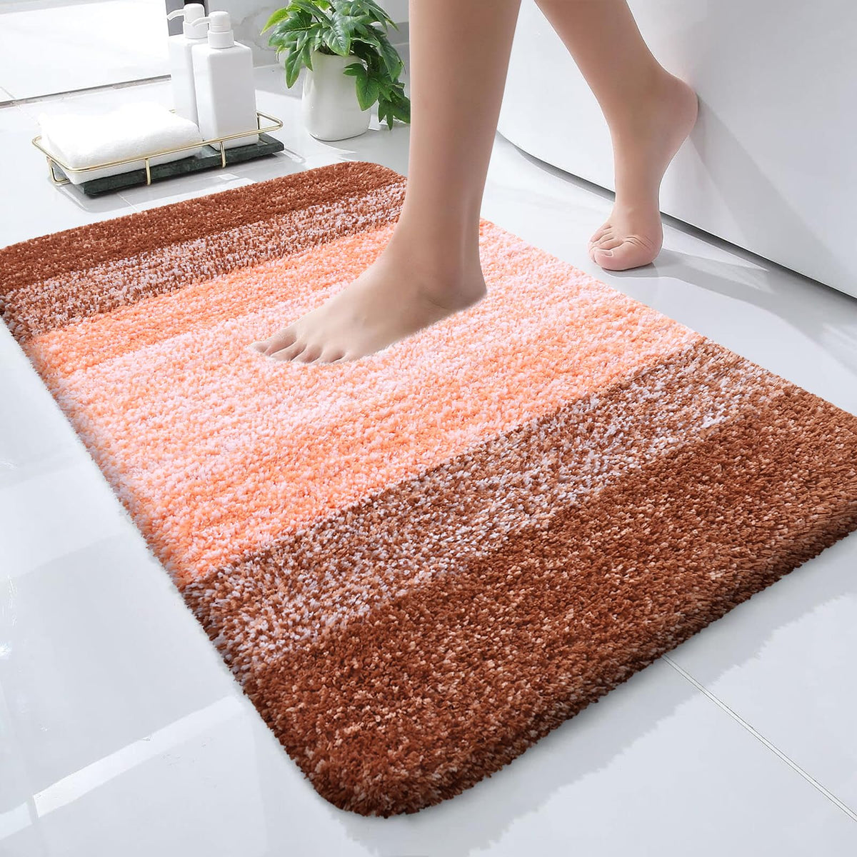 OLANLY Extra-Soft Absorbent Microfiber Bathroom Rug Mat