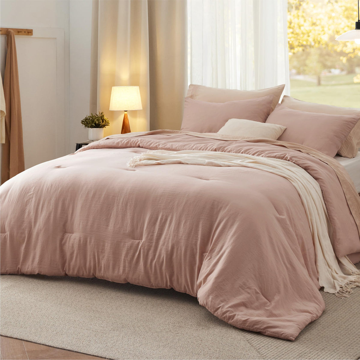 Bedsure Comforter Set Prewashed Soft Bedding Set 3Pcs