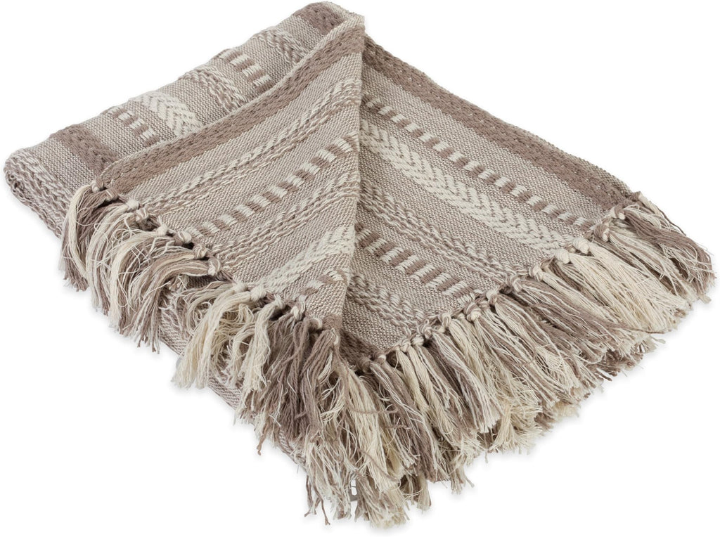 DII Braided Striped Decorative Throw Blanket