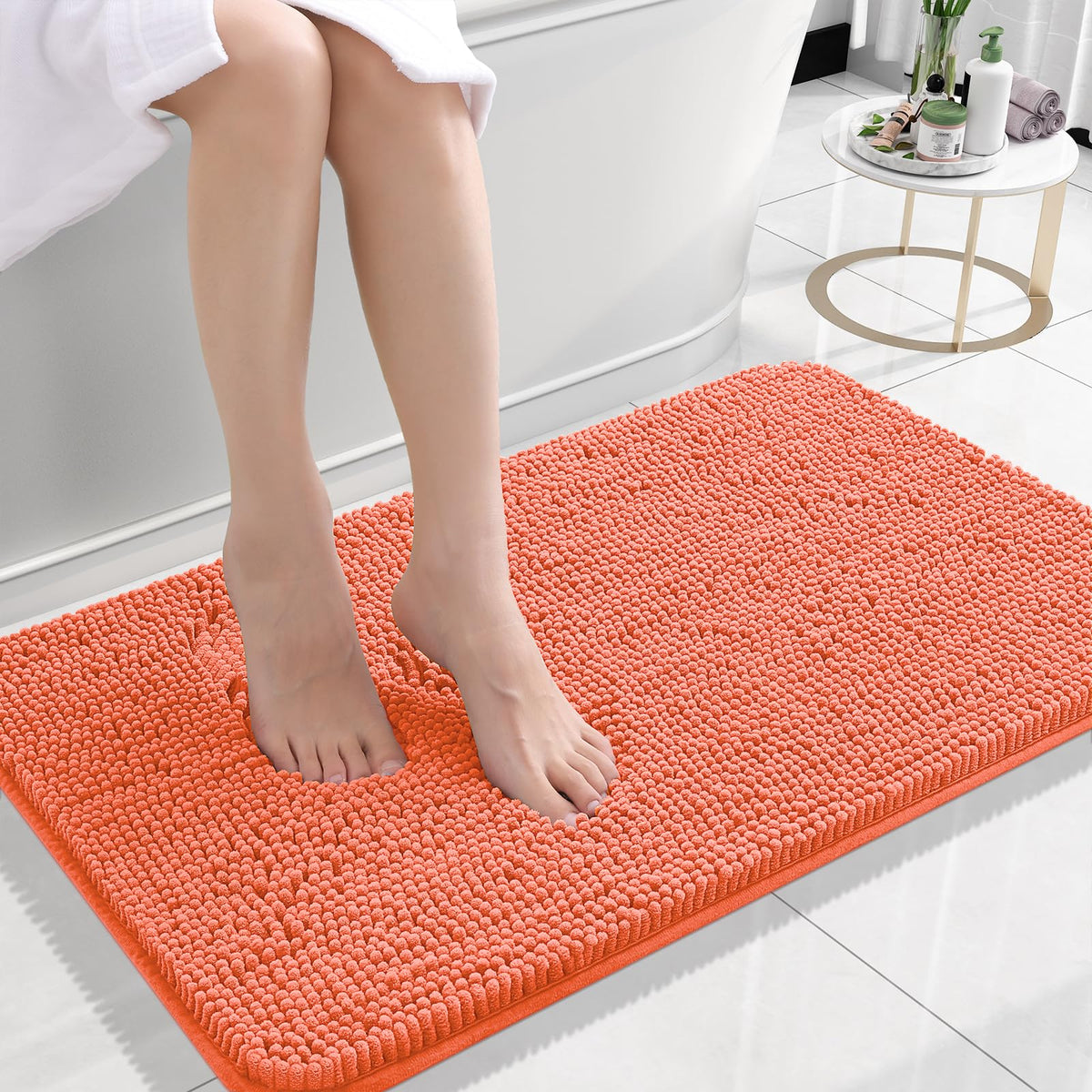 OLANLY Extra-Soft Absorbent Chenille Bathroom Rug Mat