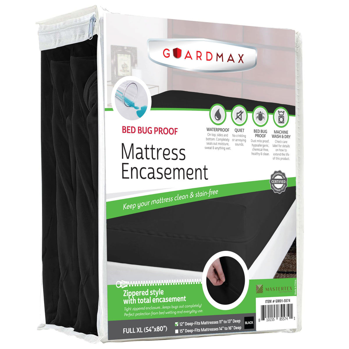 Guardmax Waterproof Jersey-Knit Zippered Mattress Encasement
