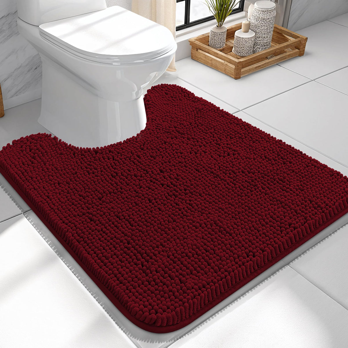 OLANLY Extra-Soft Absorbent Chenille Bathroom Rug Mat