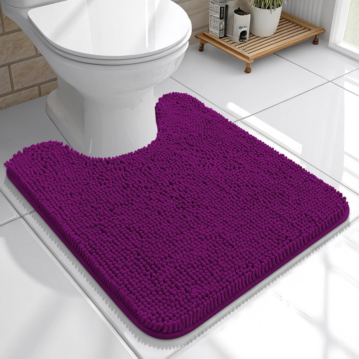 OLANLY Extra-Soft Absorbent Chenille Bathroom Rug Mat