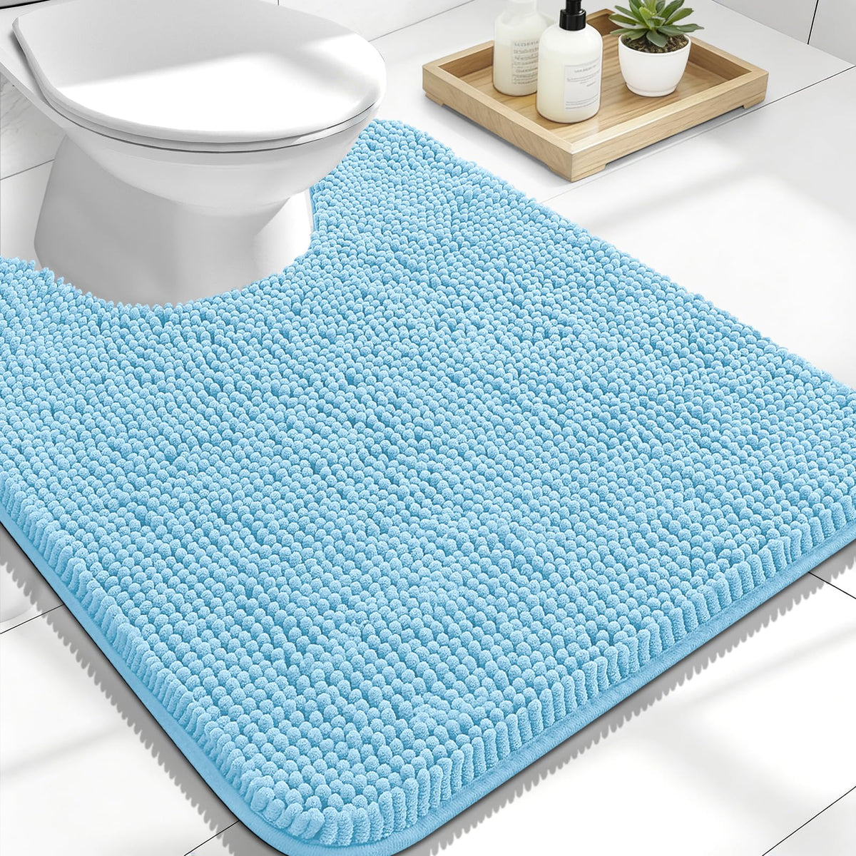 OLANLY Extra-Soft Absorbent Chenille Bathroom Rug Mat