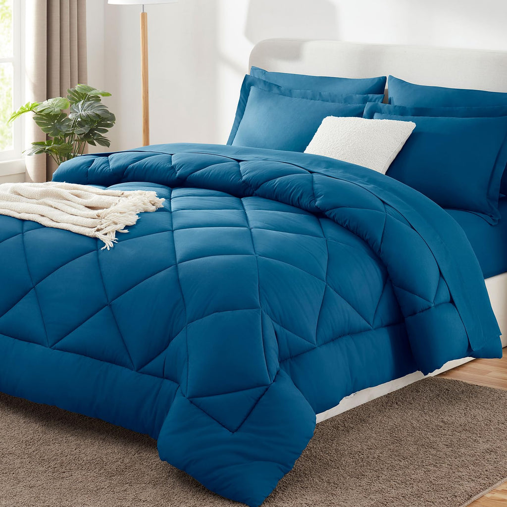 CozyLux Comforter Set, Down Alternative Bedding Set with Sheets, 5/7 Pieces