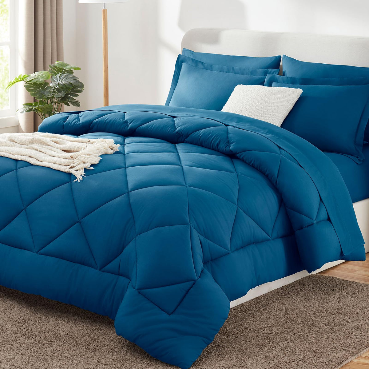 CozyLux Comforter Set, Down Alternative Bedding Set with Sheets, 5/7 Pieces