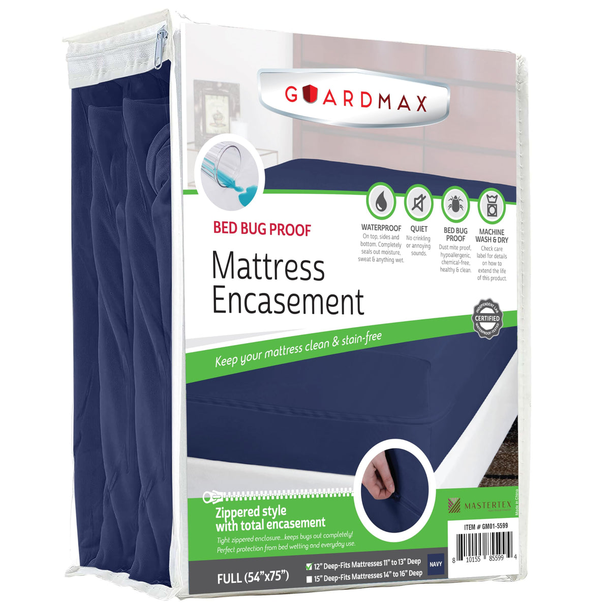 Guardmax Waterproof Jersey-Knit Zippered Mattress Encasement