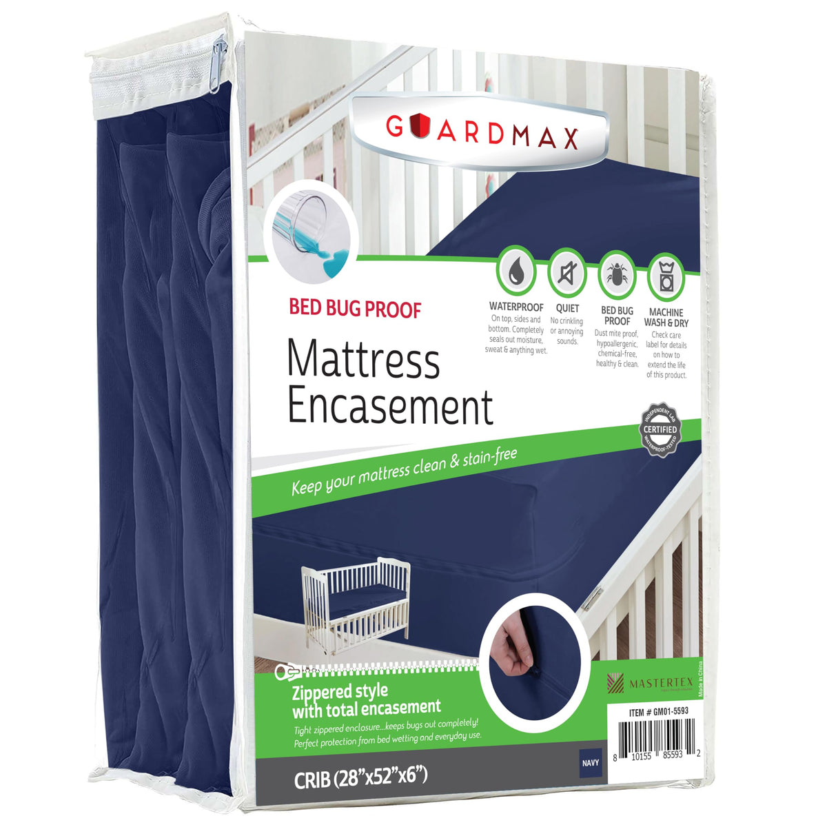 Guardmax Waterproof Jersey-Knit Zippered Mattress Encasement