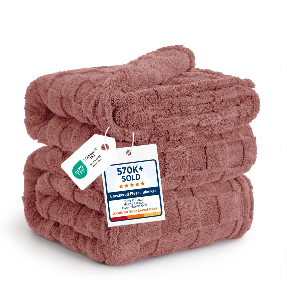 Bedsure GentleSoft Throw Blanket Checkered Fleece Blankets