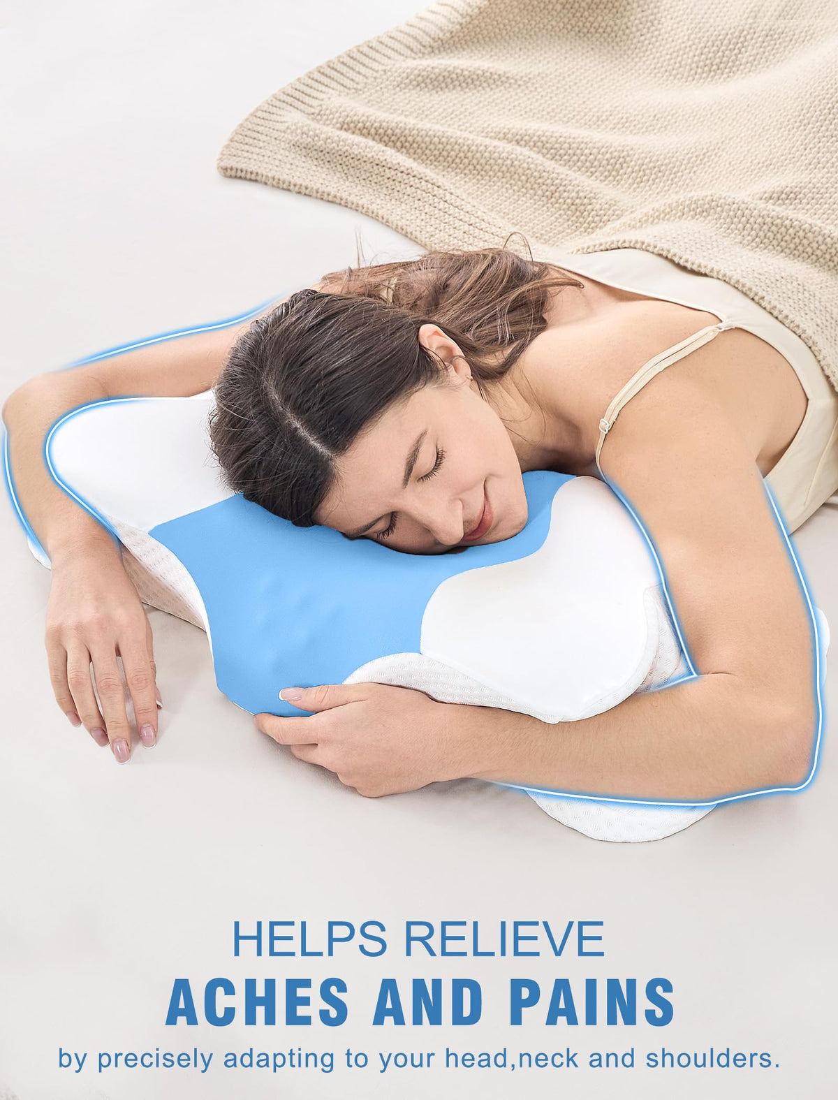 Cervical Neck Pillow for Side and Back Sleepers – Ergonomic Contour Memory Foam Pillow with Adjustable Height, Breathable Washable Cover, Neck Support for Better Sleep