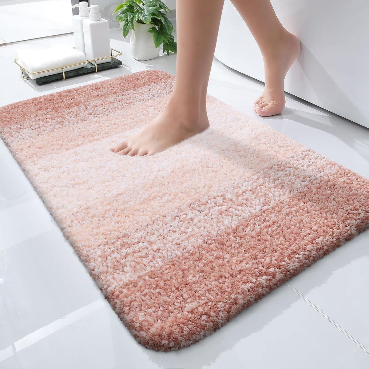 OLANLY Extra-Soft Absorbent Microfiber Bathroom Rug Mat