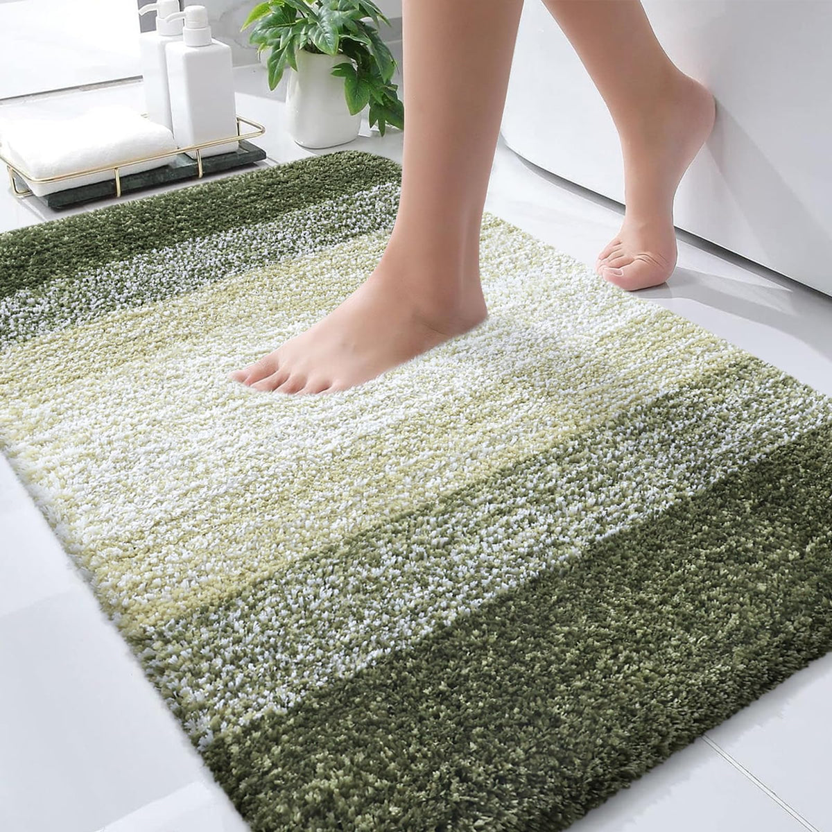 OLANLY Extra-Soft Absorbent Microfiber Bathroom Rug Mat