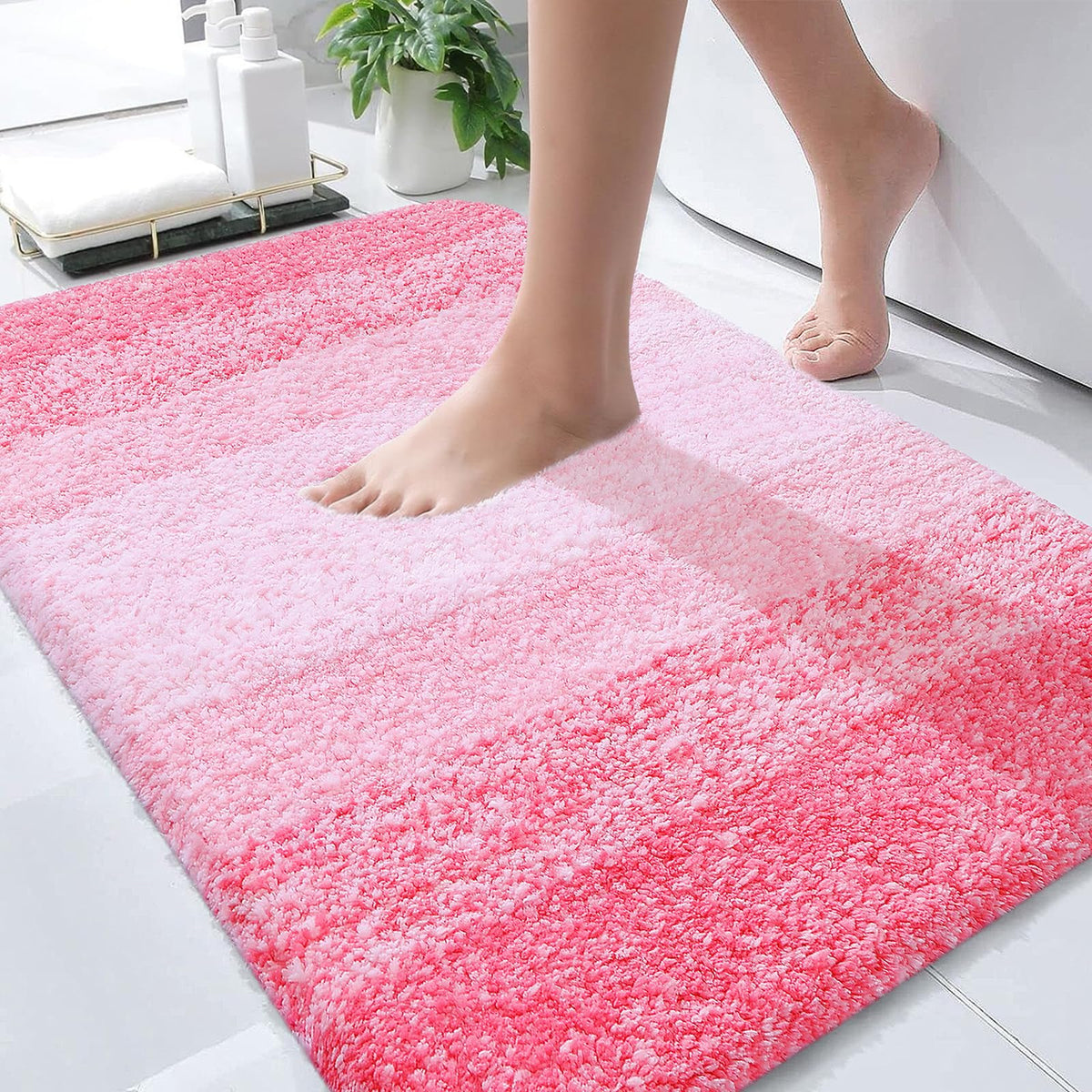 OLANLY Extra-Soft Absorbent Microfiber Bathroom Rug Mat
